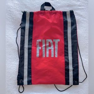 Retro Vintage Red & Black FIAT Italian Car Drawstring Backpack Bag